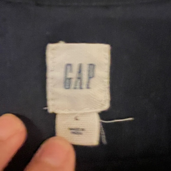 GAP Navy Dress Ivory Embroidery drawstring waist with pockets size L (K124) - Picture 3 of 14